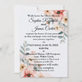 Romantische Waterverf Floral Wedding Kaart (Voorkant)