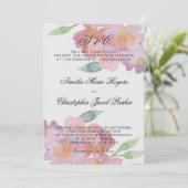 Romantische Waterverf Floral Wedding Kaart (Staand voorkant)