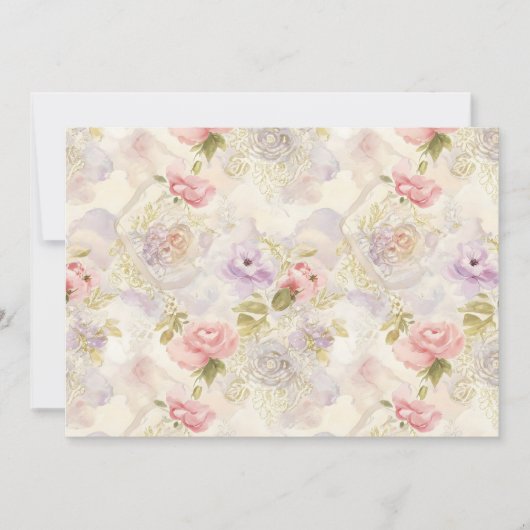 Romantische Waterverf Floral Wrapping Paper - Eleg Kaart (Voorkant)