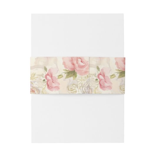 Romantische Waterverf Floral Wrapping Paper - Eleg Uitnodigingen Wikkel (Achterkant Voorbeeld)