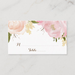 Romantische Waterverf Flowers Escort Card - CUSTOM Plaatskaartje