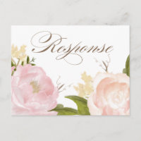 Romantische Waterverf Flowers RSVP Briefkaart III