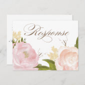 Romantische Waterverf Flowers RSVP Briefkaart III (Voorkant / Achterkant)