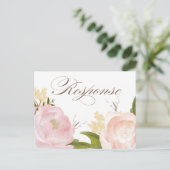 Romantische Waterverf Flowers RSVP Briefkaart III (Staand voorkant)