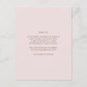 Romantische Waterverf Flowers Weddenschap Informatiekaartje (Achterkant)