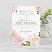 Romantische Waterverf Flowers Weddenschap Kaart (Staand voorkant)