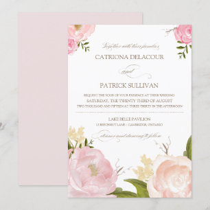 Romantische Waterverf Flowers Weddenschap Kaart