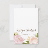 Romantische Waterverf Flowers Weddenschap Place Ca Kaart (Voorkant)