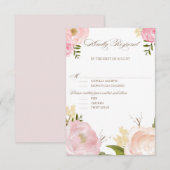 Romantische Waterverf Flowers Wedding Entree RSVP Kaartje (Voorkant / Achterkant)