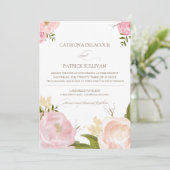 Romantische Waterverf Flowers Wedding III Kaart (Staand voorkant)