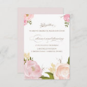 Romantische Waterverf Flowers Wedding Reception Ka Kaart (Voorkant / Achterkant)