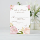 Romantische Waterverf Flowers Wedding RSVP Kaart (Staand voorkant)