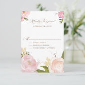 Romantische Waterverf Flowers Wedding RSVP Kaart (Staand voorkant)