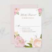 Romantische Waterverf Flowers Wedding RSVP Kaart (Voorkant / Achterkant)