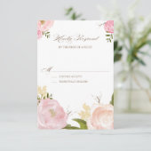 Romantische Waterverf Flowers Wedding RSVP Kaart I (Staand voorkant)