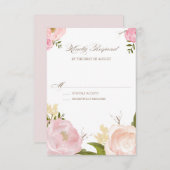 Romantische Waterverf Flowers Wedding RSVP Kaart I (Voorkant / Achterkant)