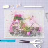 Romantische Waterverf Garden Bicycle-ontkoppeling Tissuepapier (Craft)