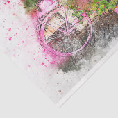 Romantische Waterverf Garden Bicycle-ontkoppeling Tissuepapier (Detail)