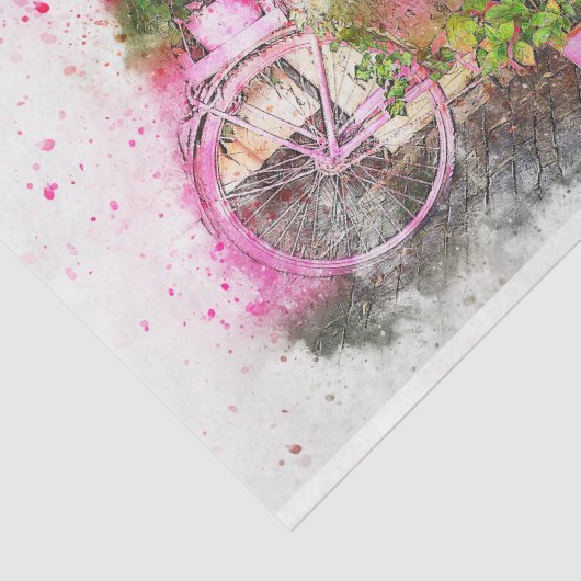 Romantische Waterverf Garden Bicycle-ontkoppeling Tissuepapier (Detail)