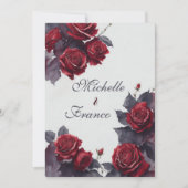 Romantische Waterverf Grijze rozen Winterbruiloft Kaart (Voorkant)