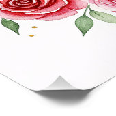 Romantische Waterverf Hart met Gouden Sparkles Perfect Poster (Hoek)