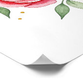 Romantische Waterverf Hart met Gouden Sparkles Poster (Hoek)