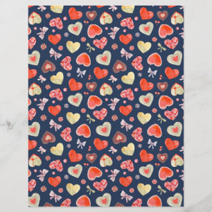 Romantische Waterverf Harten Briefhoofd