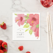 Romantische Waterverf Hibiscus Blooms Trouwpapier Servet (Insitu)