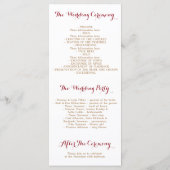 Romantische waterverf huwelijksprogramma's - herfs programmakaart (Achterkant)