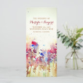 Romantische waterverf huwelijksprogramma's - herfs programmakaart (Staand voorkant)