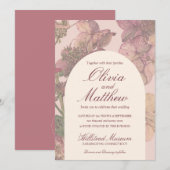 Romantische Waterverf Hydrangea bruiloft uitnodigi Kaart (Voorkant / Achterkant)