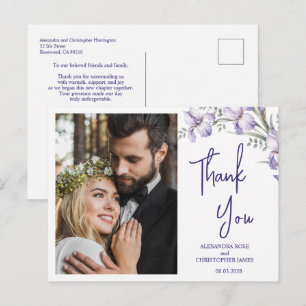 Romantische Waterverf Iris Tuin Bedankt Briefkaart