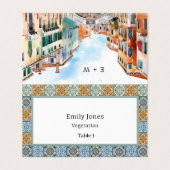 Romantische Waterverf Italiaans Tegels plaats kaar Kaart (Buitenkant ongevouwen)