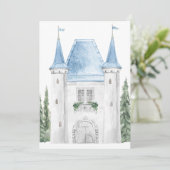 Romantische Waterverf Kasteel Achtergrond bruiloft Kaart (Staand voorkant)