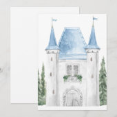Romantische Waterverf Kasteel Achtergrond bruiloft Kaart (Voorkant / Achterkant)