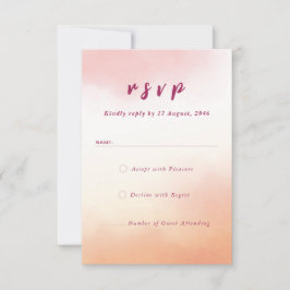 Romantische waterverf kleurrijke bruiloft RSVP Bedankkaart
