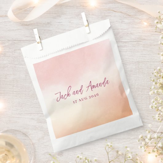 Romantische Waterverf Kleurrijke Trouwgunstzak Bedankzakje (Geknipt)