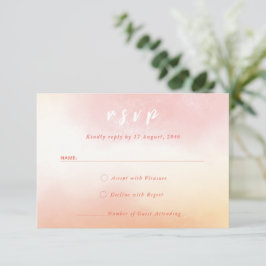 Romantische Waterverf Kleurrijke Wedding Response RSVP Kaartje