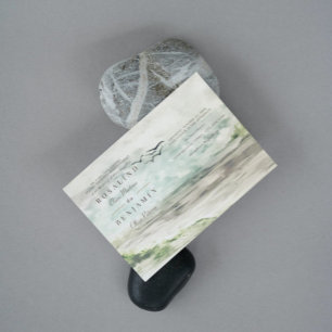 Romantische Waterverf Landschap 3 Foto's Weddensch Kaart