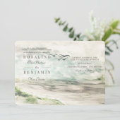 Romantische Waterverf Landschap 3 Foto's Weddensch Kaart (Staand voorkant)