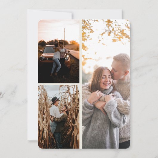 Romantische Waterverf Landschap 3 Foto's Weddensch Kaart (Achterkant)