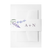 Romantische Waterverf Lavender Floral Monogram Uitnodigingen Wikkel (Voorkant Voorbeeld)