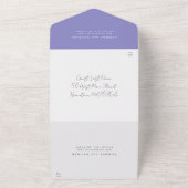 Romantische Waterverf Lavender Floral Wedding All In One Uitnodiging (Buitenkant)