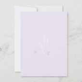 Romantische Waterverf Lavender Floral Wedding Invi Kaart (Achterkant)