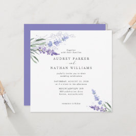 Romantische Waterverf Lavender Floral Wedding Kaart