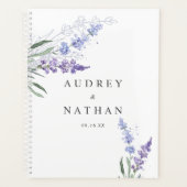 Romantische Waterverf Lavender Floral Wedding Planner (Voorkant)