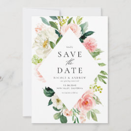 Romantische Waterverf Lente Bloomen Save The Date