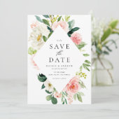 Romantische Waterverf Lente Bloomen Save The Date (Staand voorkant)