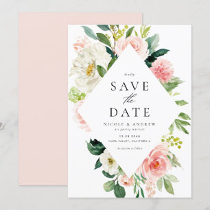 Romantische Waterverf Lente Bloomen Save The Date