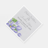 Romantische Waterverf Lila bloemen op Paars Servet (Hoek)